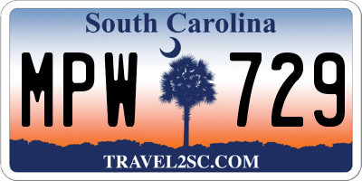 SC license plate MPW729