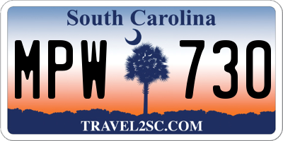SC license plate MPW730