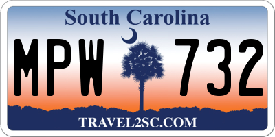 SC license plate MPW732