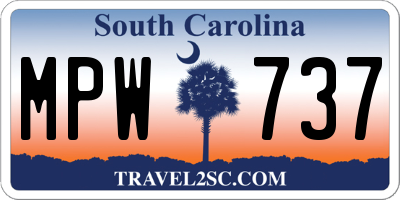 SC license plate MPW737