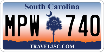 SC license plate MPW740