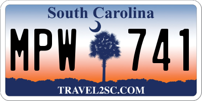 SC license plate MPW741