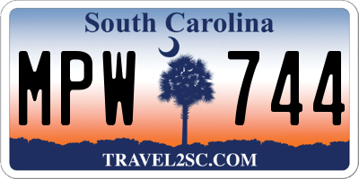 SC license plate MPW744
