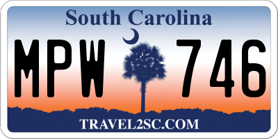 SC license plate MPW746