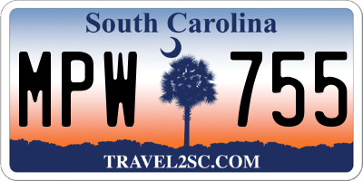 SC license plate MPW755