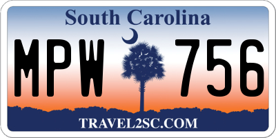 SC license plate MPW756
