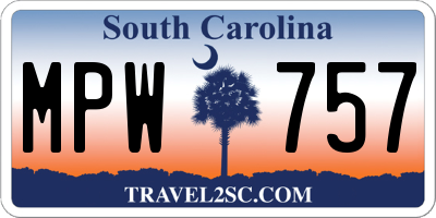 SC license plate MPW757