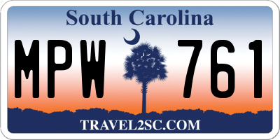 SC license plate MPW761