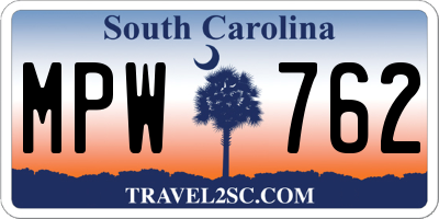 SC license plate MPW762