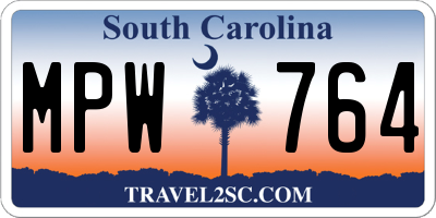 SC license plate MPW764