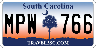 SC license plate MPW766
