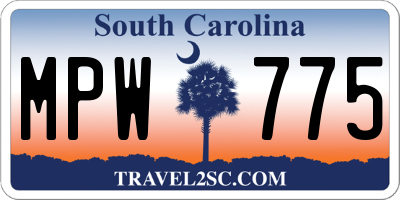 SC license plate MPW775