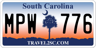 SC license plate MPW776