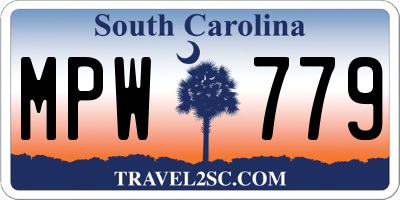 SC license plate MPW779