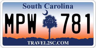SC license plate MPW781