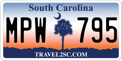 SC license plate MPW795