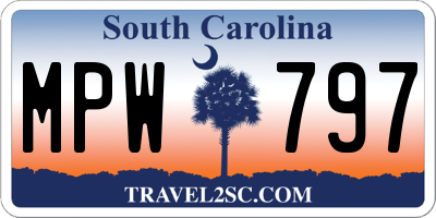 SC license plate MPW797