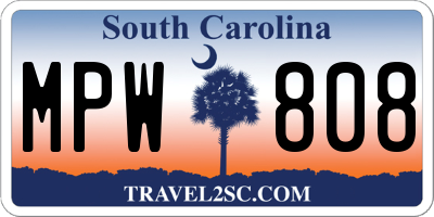 SC license plate MPW808
