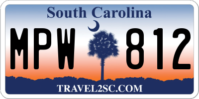 SC license plate MPW812