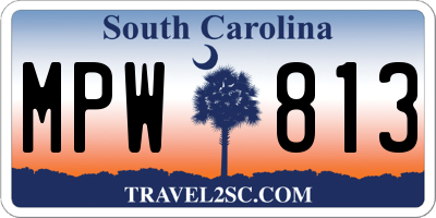 SC license plate MPW813