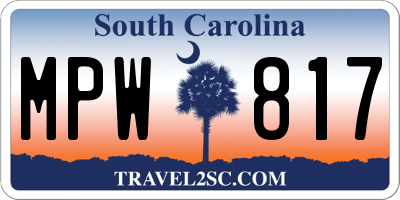 SC license plate MPW817