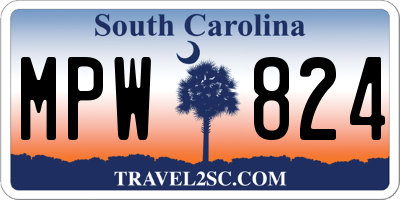 SC license plate MPW824
