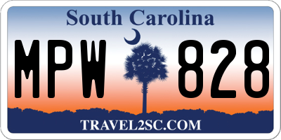 SC license plate MPW828