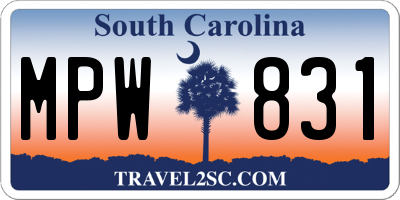 SC license plate MPW831