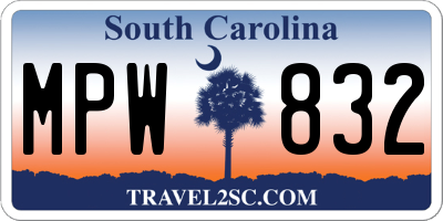 SC license plate MPW832