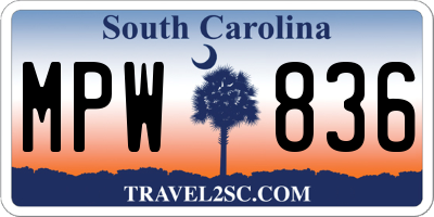 SC license plate MPW836