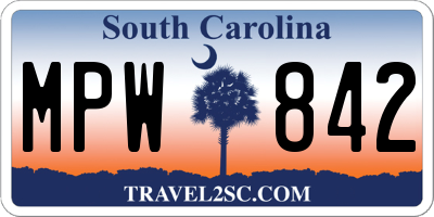 SC license plate MPW842