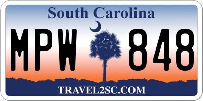 SC license plate MPW848