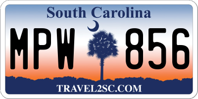 SC license plate MPW856