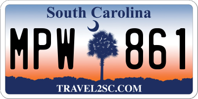 SC license plate MPW861