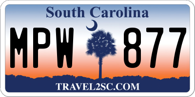 SC license plate MPW877
