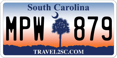 SC license plate MPW879