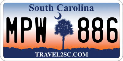SC license plate MPW886