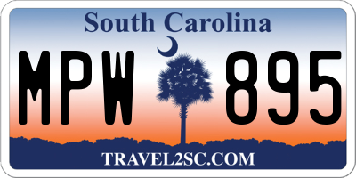 SC license plate MPW895