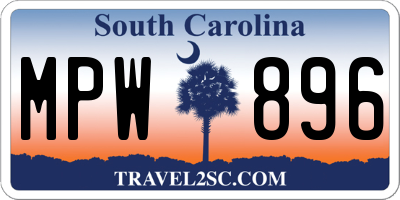 SC license plate MPW896