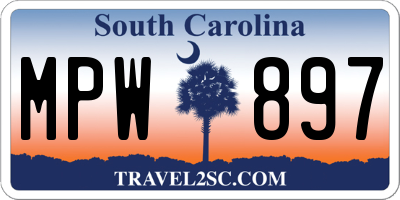 SC license plate MPW897