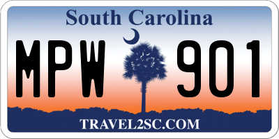 SC license plate MPW901