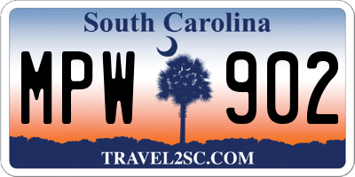 SC license plate MPW902