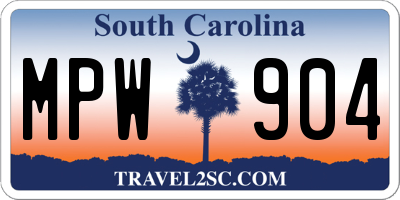 SC license plate MPW904