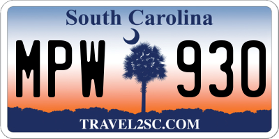 SC license plate MPW930