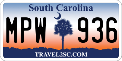 SC license plate MPW936
