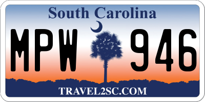 SC license plate MPW946