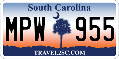 SC license plate MPW955