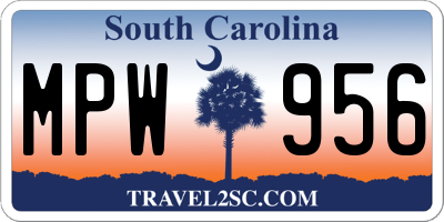 SC license plate MPW956