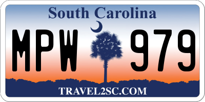 SC license plate MPW979