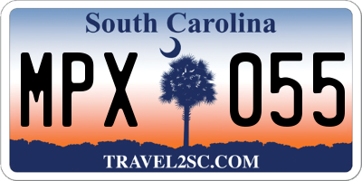 SC license plate MPX055